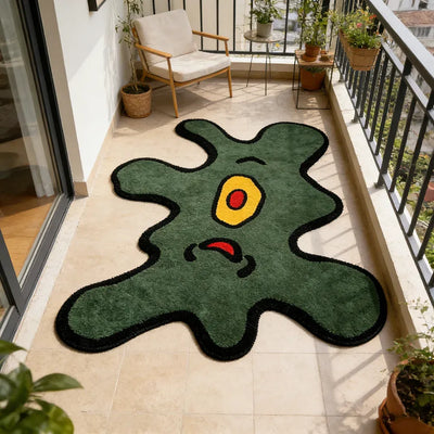 quirky cartoon character floor mat for modern home