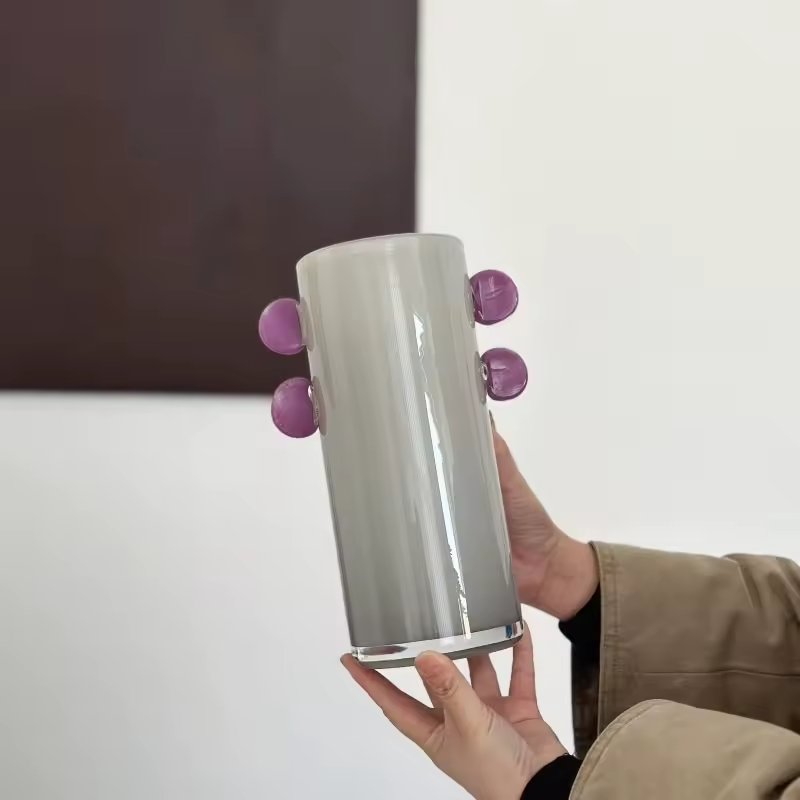 ARTISANAL GLASS | Handcrafted Vase with Sculptural Accents