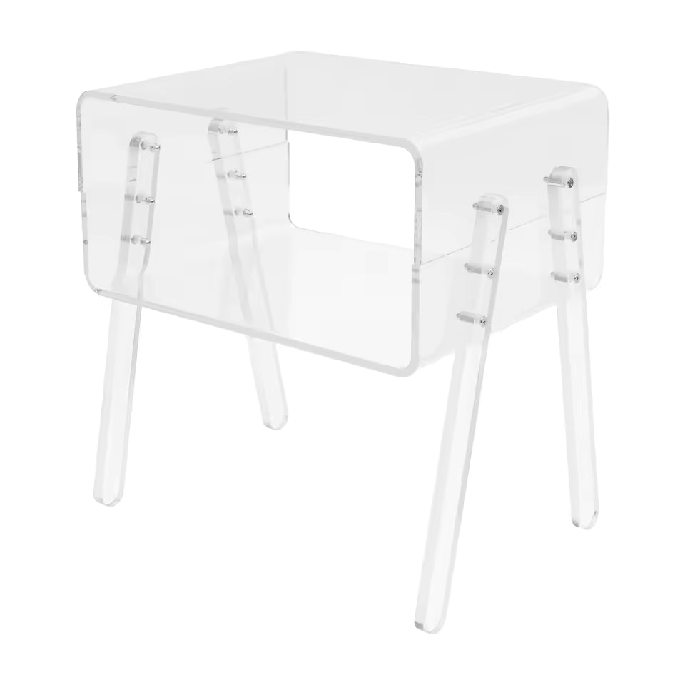 Clear Acrylic Side Table Modern Minimalist Nightstand End Table