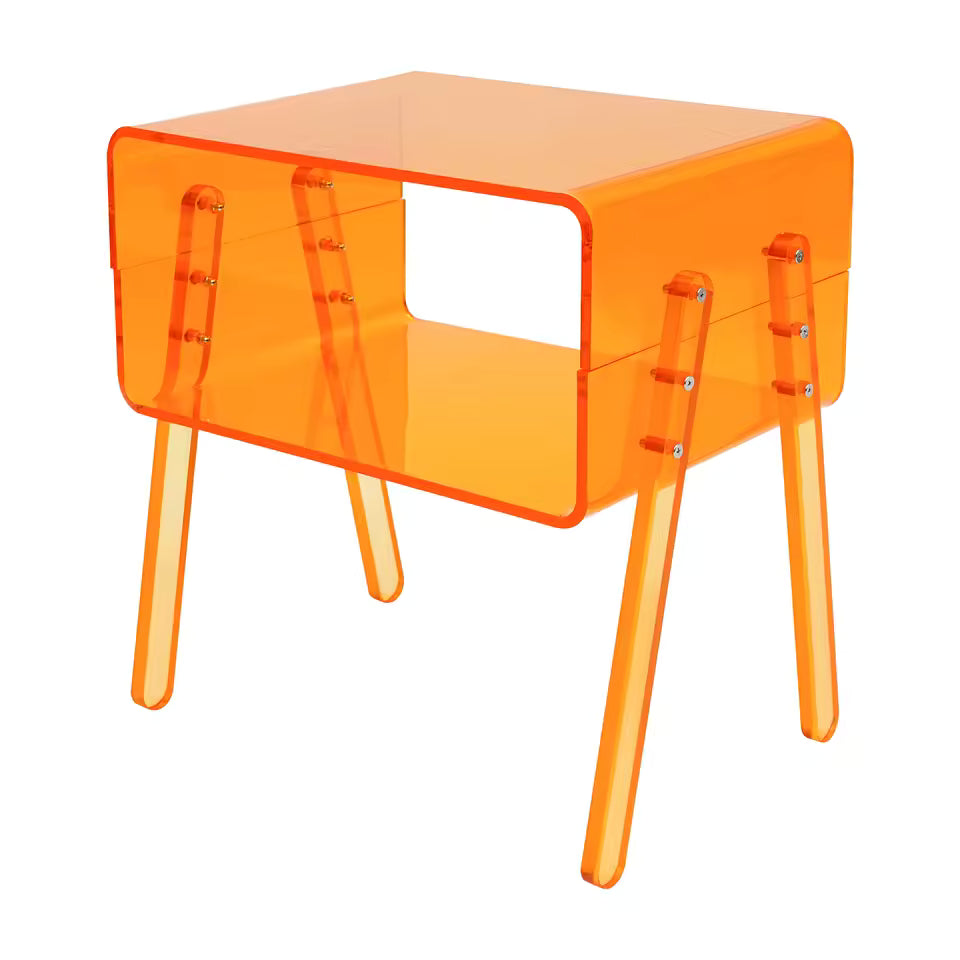 Clear Acrylic Side Table Modern Minimalist Nightstand End Table