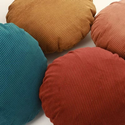 Round Corduroy Pillow Cover Striped Nordic Decorative Cushion Case