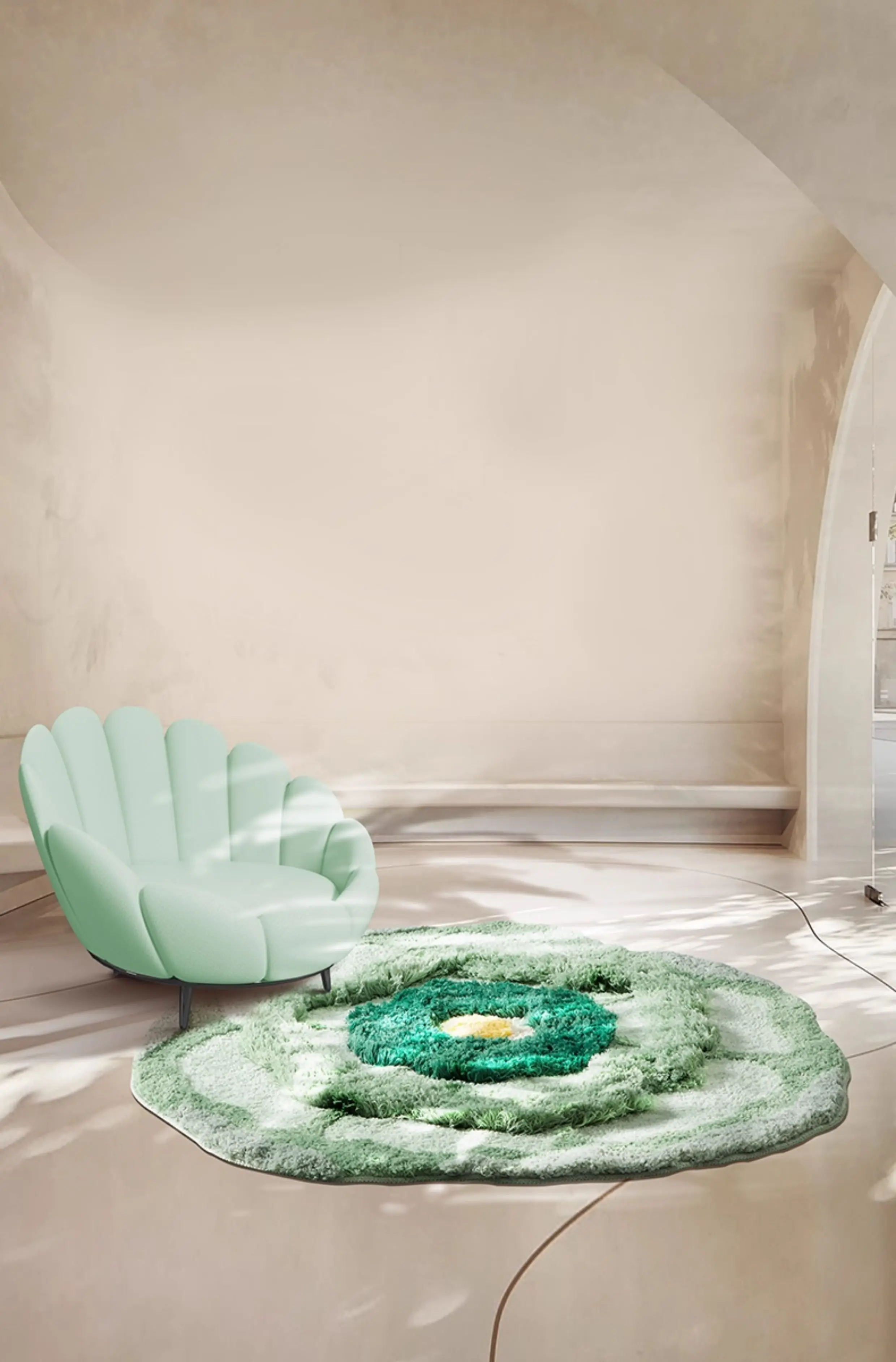BLOSSOM HAVEN | Floral-Inspired Flocked Rug
