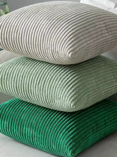 Striped Corduroy Cushion Cover Solid Color Sofa Pillowcase
