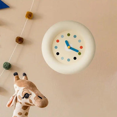 Minimalist Wall Clock – Modern Beige Pendulum Quartz ABS