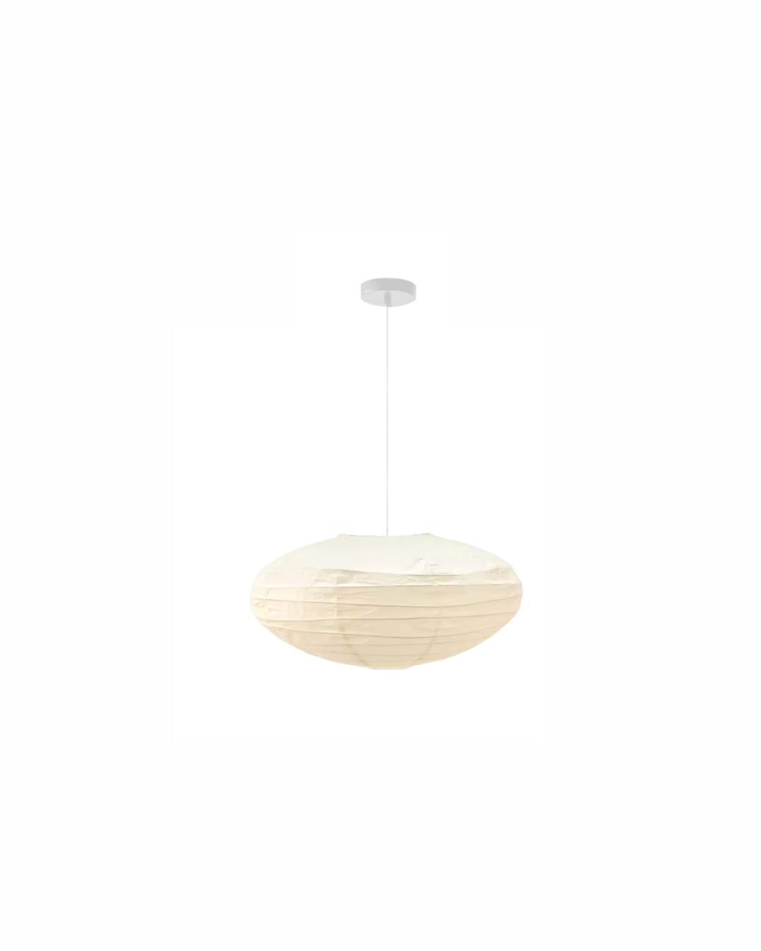White rice paper pendant lamp, front view
