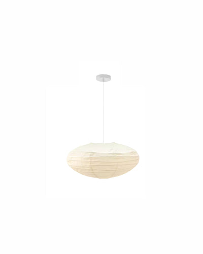 White rice paper pendant lamp, front view