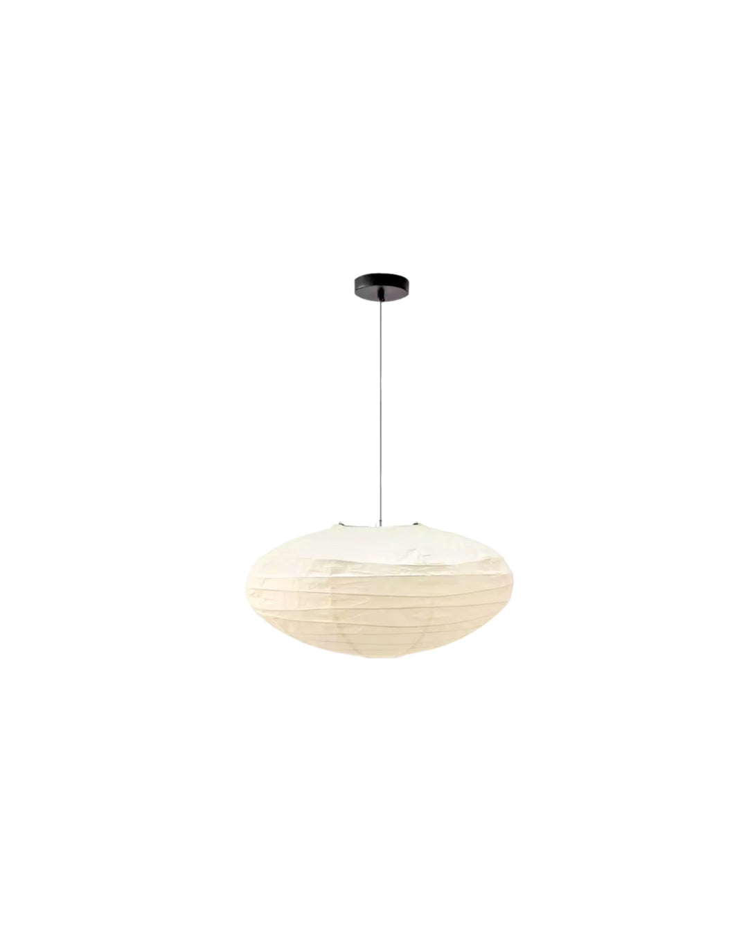 Black rice paper pendant lamp, front view