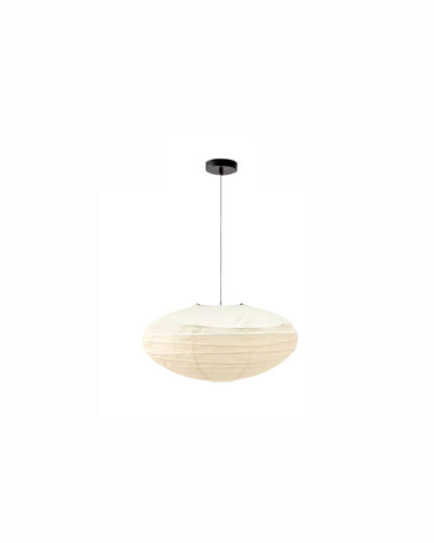 Black rice paper pendant lamp, front view