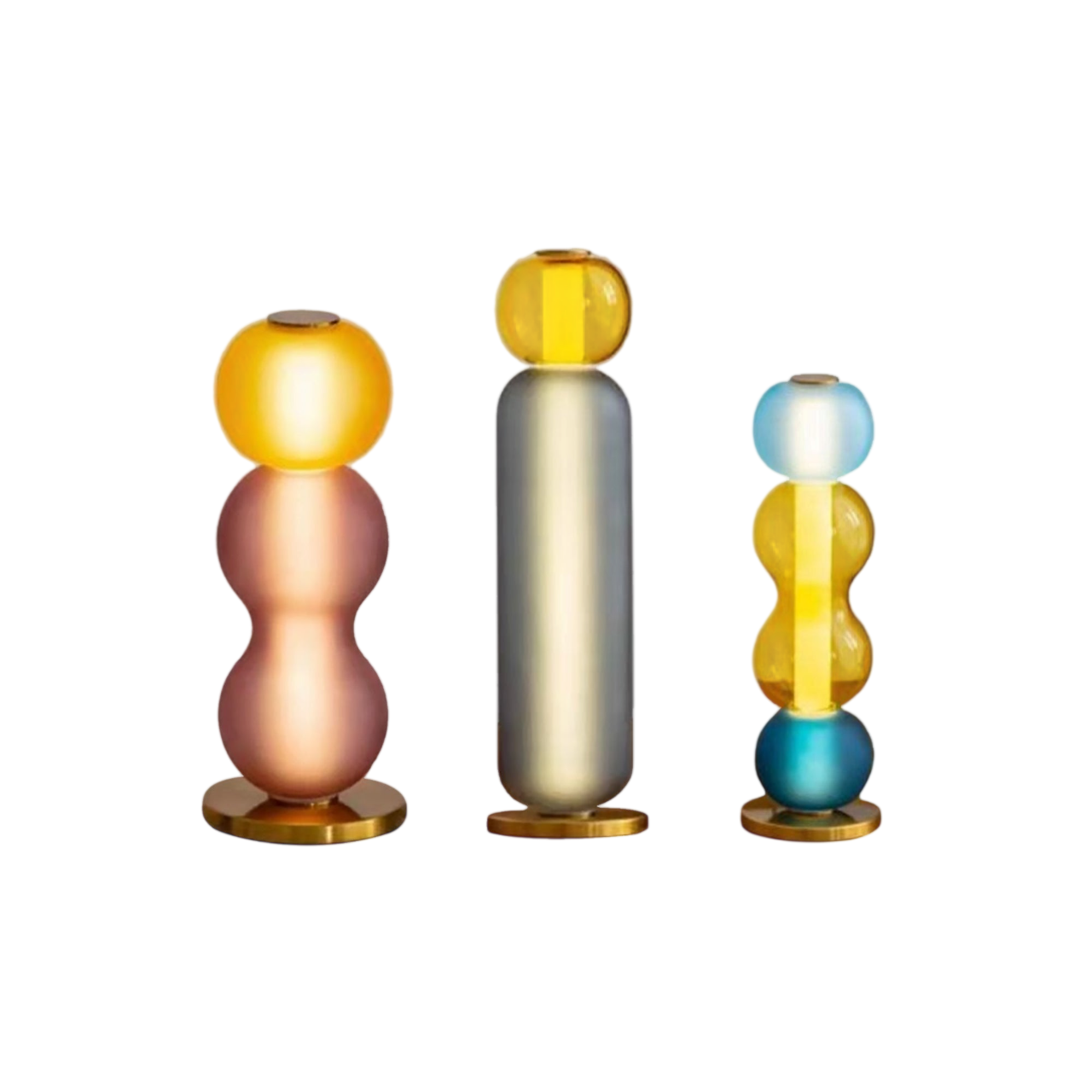 Nordic Glass Table Lamp - Colored Dyed Lighting