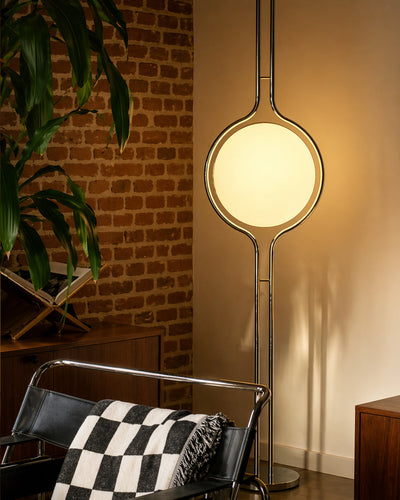 Close-up of frosted acrylic globe shade