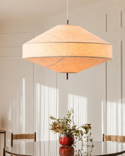 Size comparison of linen pendant lights