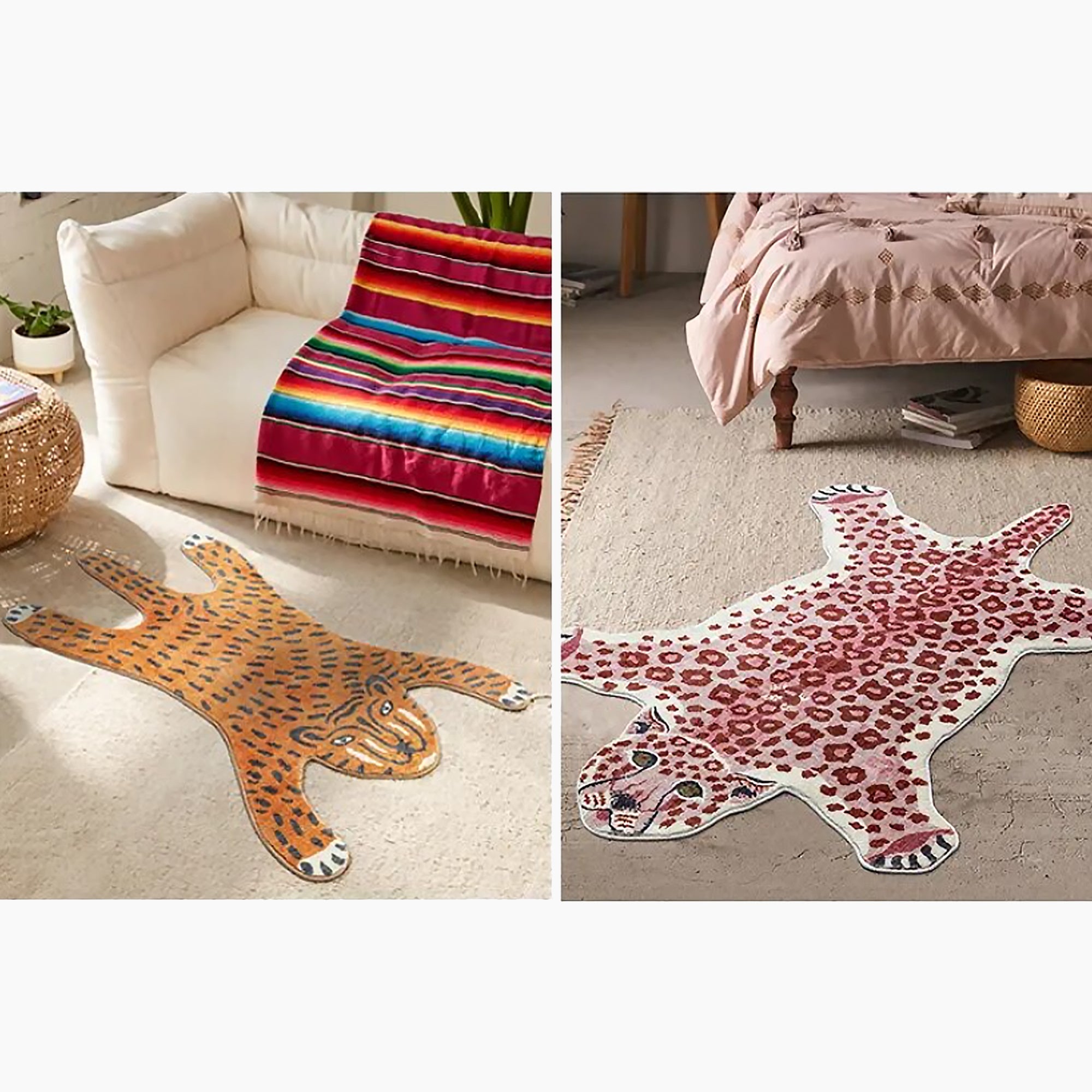 Leopard Hide Rug - Soft Floor Rug | Faux Animal Skin Mat