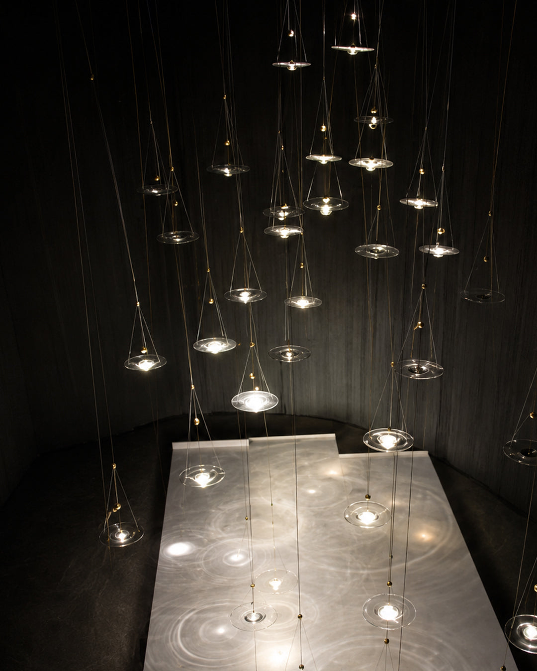 Ripple glass pendant light in a living room setting