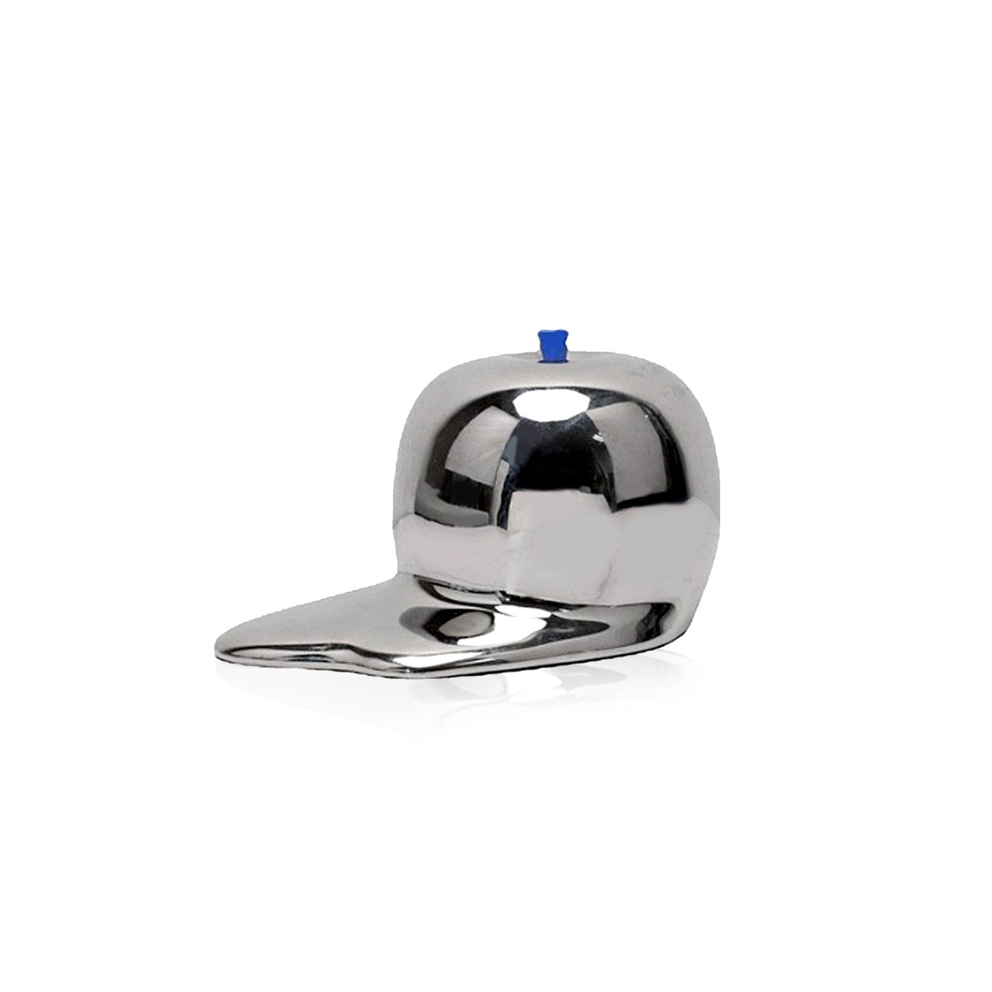 Melted Chrome Apple Sculpture - Glossy Resin Decor