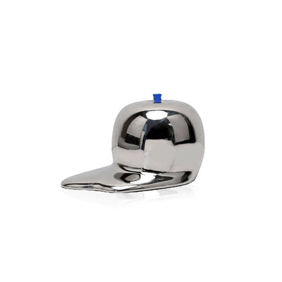 Melted Chrome Apple Sculpture - Glossy Resin Decor