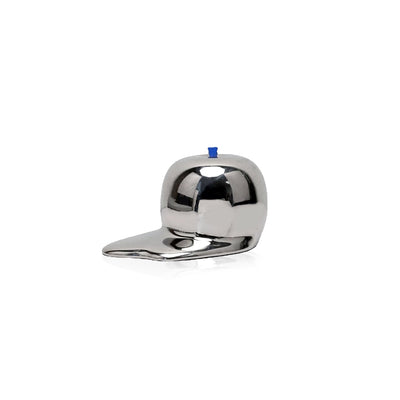 Melted Chrome Apple Sculpture - Glossy Resin Decor