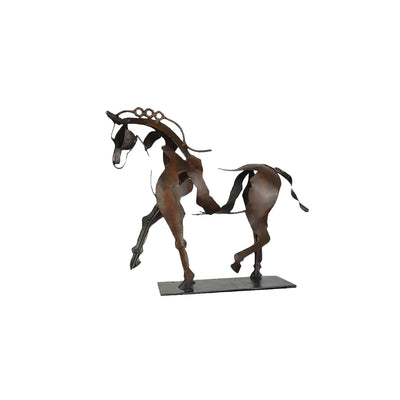 Rustic Metal Horse Statue - Weather-Resistant Outdoor Decor