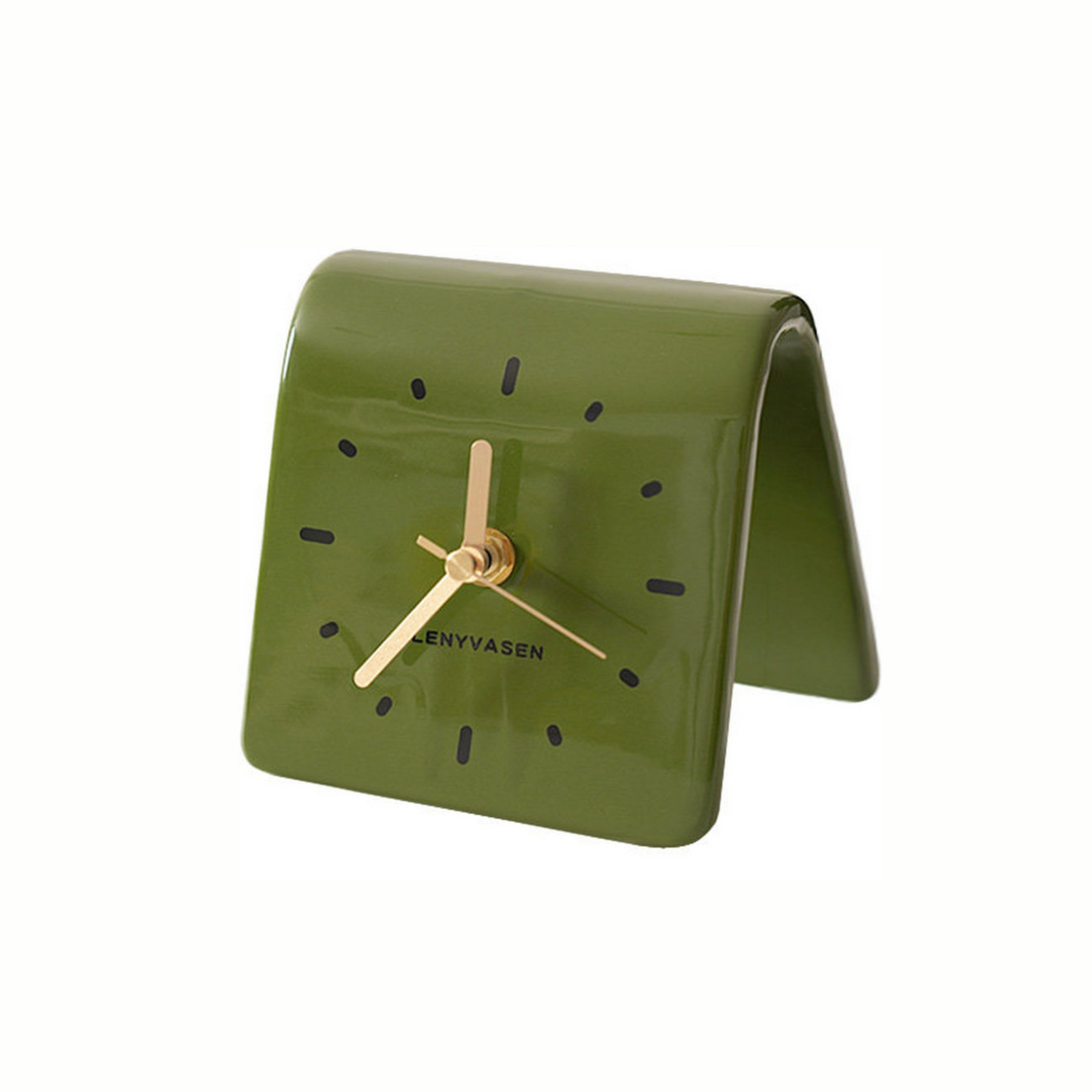 minimalist ceramic desk clock plum color