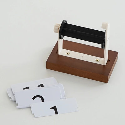 minimalist wooden desk calendar with rotating mechanism