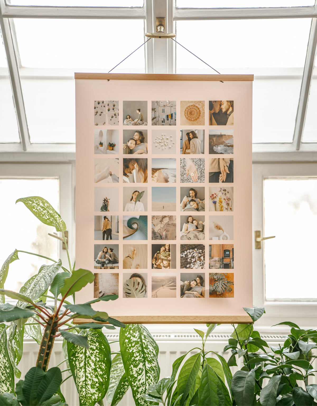 minimalist wooden poster hanger for wall decor