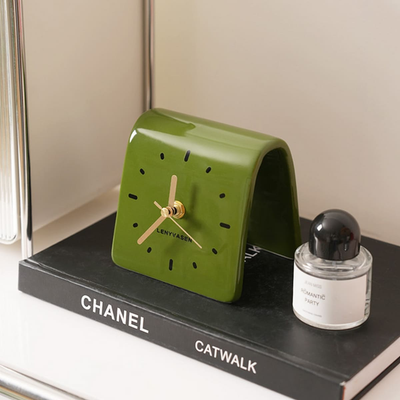 modern minimalist table clock purple glossy