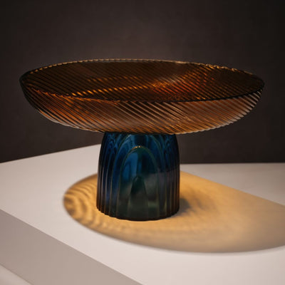 modern sculptural glass centerpiece