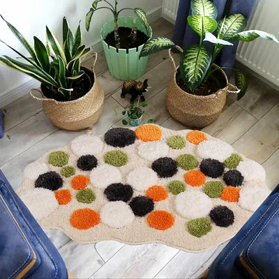 Colorful Moss Rug - Tufted Polyester Mat 2x3ft