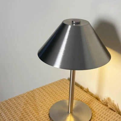 Cordless Metal Table Lamp - Industrial Mushroom Touch Control