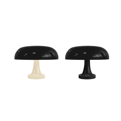 Wide Mushroom Table Lamp - Black Modern USB Corded Light