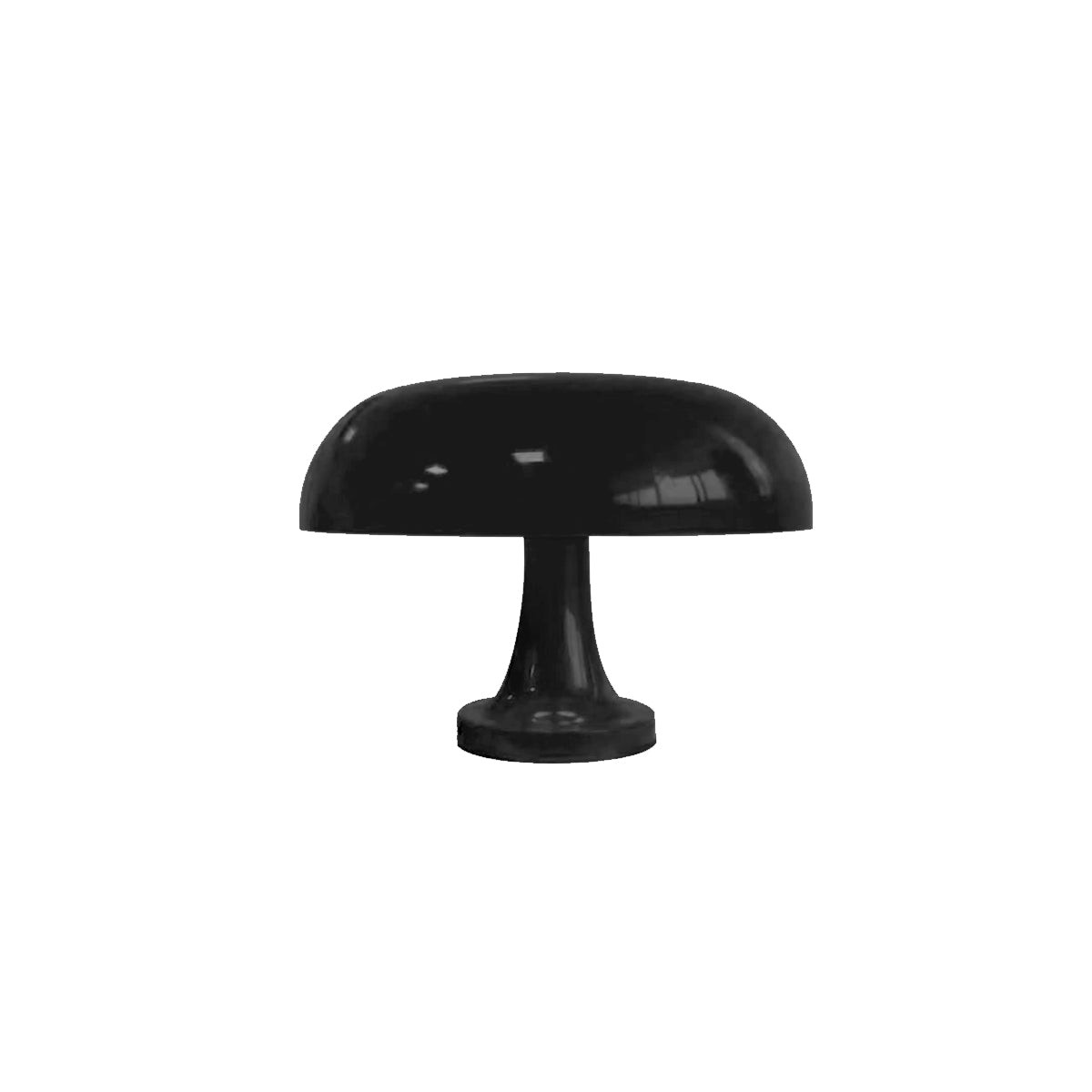 Wide Mushroom Table Lamp - Black Modern USB Corded Light