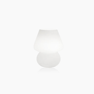 Glass Mushroom Lamp - Striped Table Light With Knob Switch