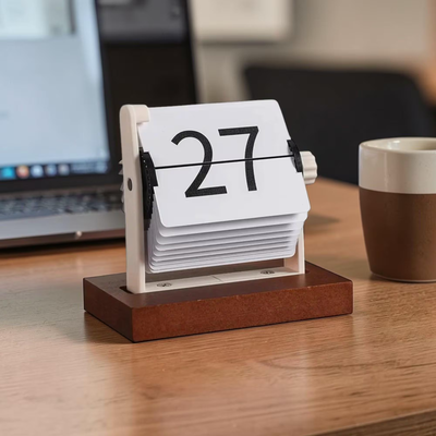 nordic wooden flip calendar for home office decor