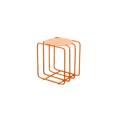 Round Metal Side Table – Wire Frame Rack, Modern Minimalist Accent