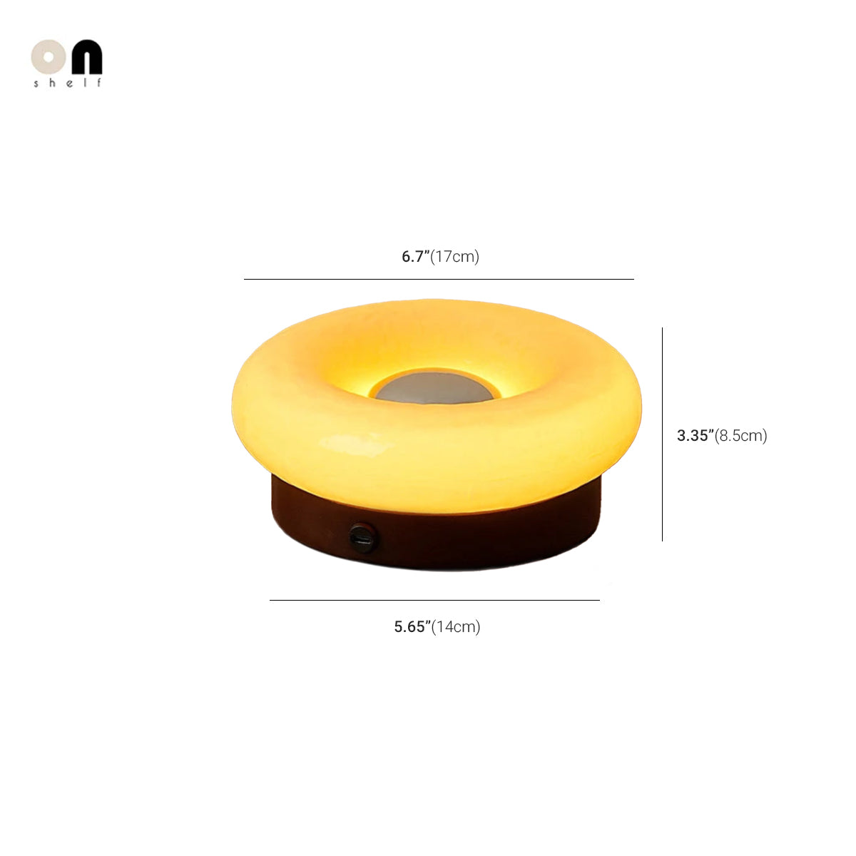 Donut Touch Table Lamp - Solid Wood Base, Dimmable Ambient Light