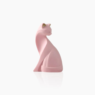 Pink Cat Sculpture - Resin Cat Figurine Decor