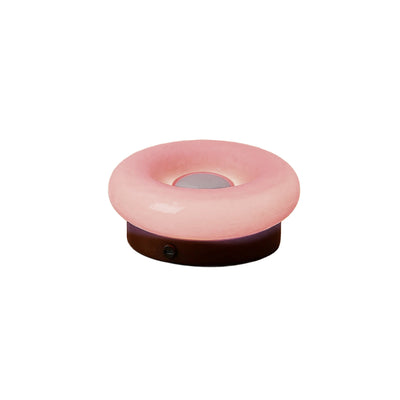 Donut Touch Table Lamp - Solid Wood Base, Dimmable Ambient Light