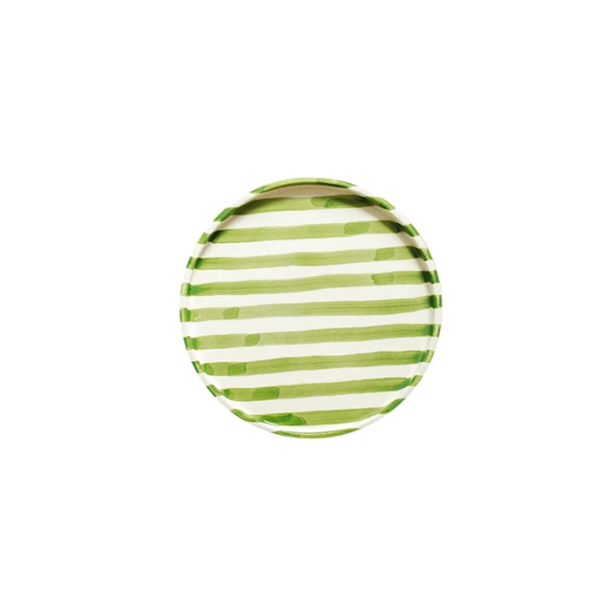 Ceramic Striped Plate – Brush Touch Art Design