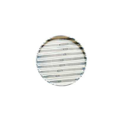 Ceramic Striped Plate – Brush Touch Art Design