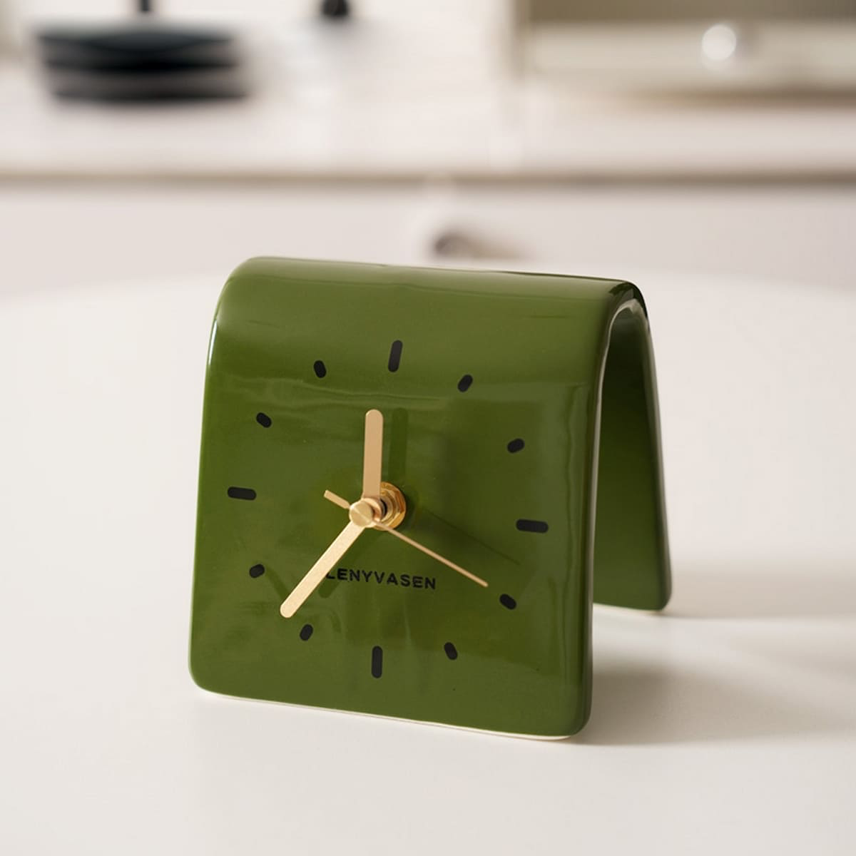 plum ceramic clock minimalist design
