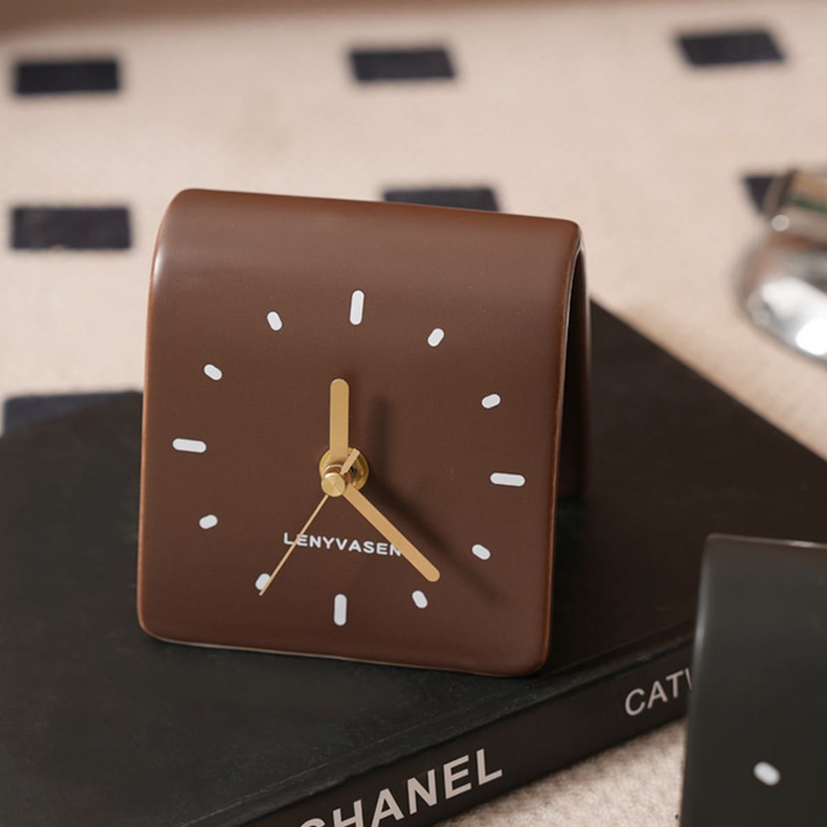 plum purple desk clock for home office