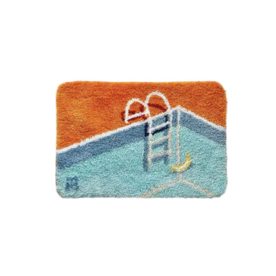 Hand Crafted Bath Mat – Plush Swimming Pool Design