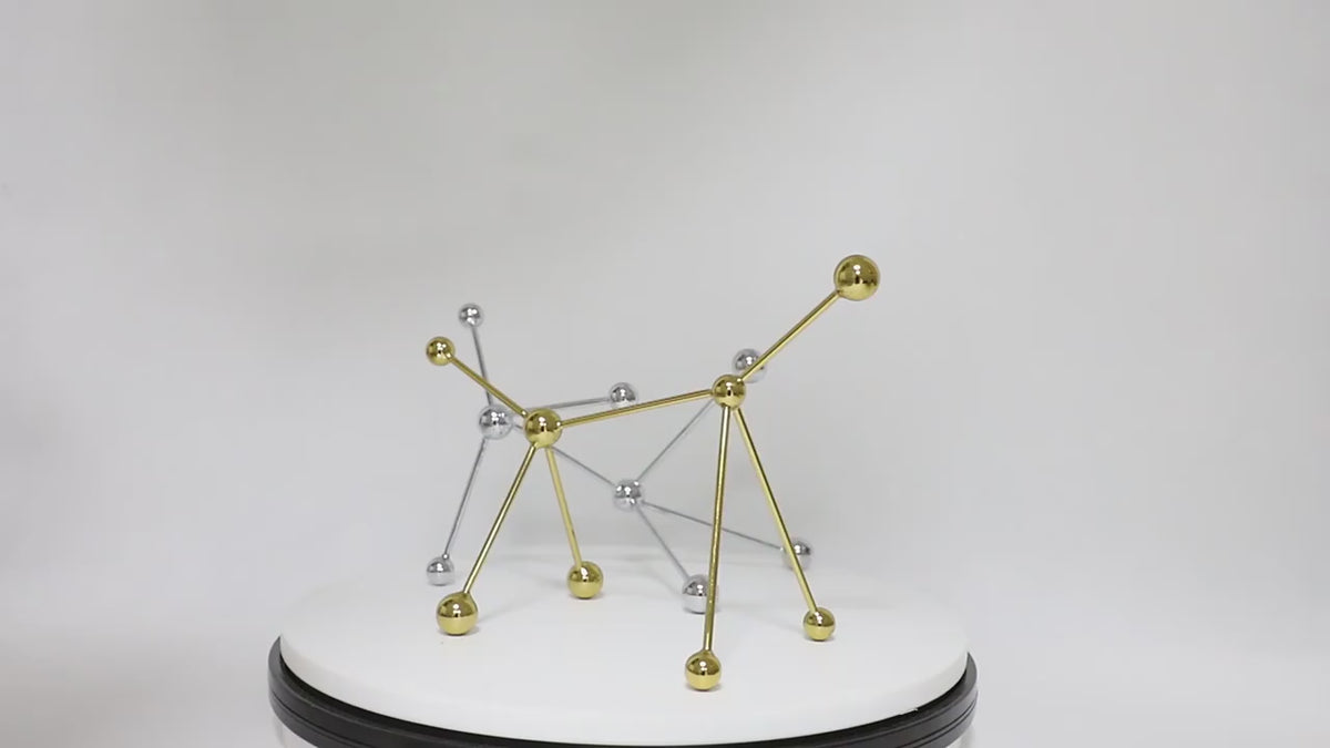 Load video: Modern Metal Ornament - Nordic Geometric Sculpture