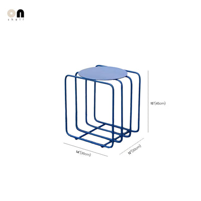 Round Metal Side Table – Wire Frame Rack, Modern Minimalist Accent