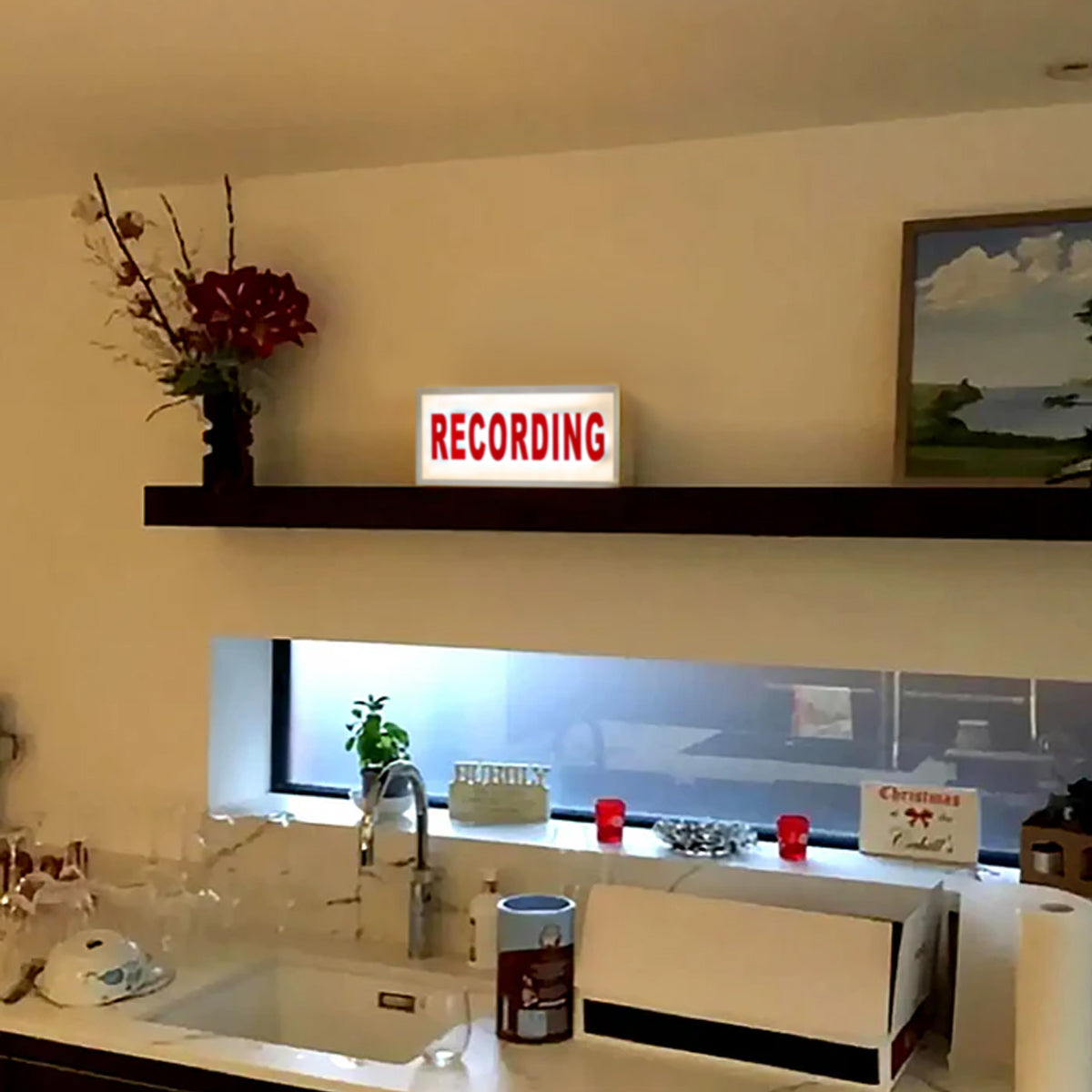 Retro Lightbox Lamp - Vintage Recording Sign Table Lamp