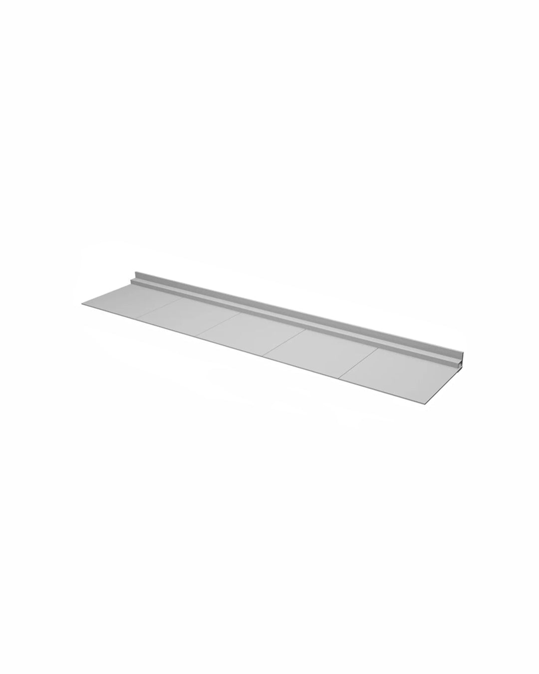 4-panel modular aluminum wall shelf, front view