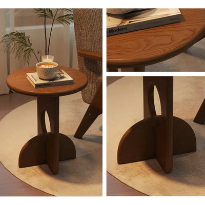Mid Century Side Table | Vintage Wooden Cross Leg 15.8x19.7 Pine