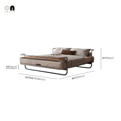 Industrial Bed Frame - Stainless Steel Metal Queen Size