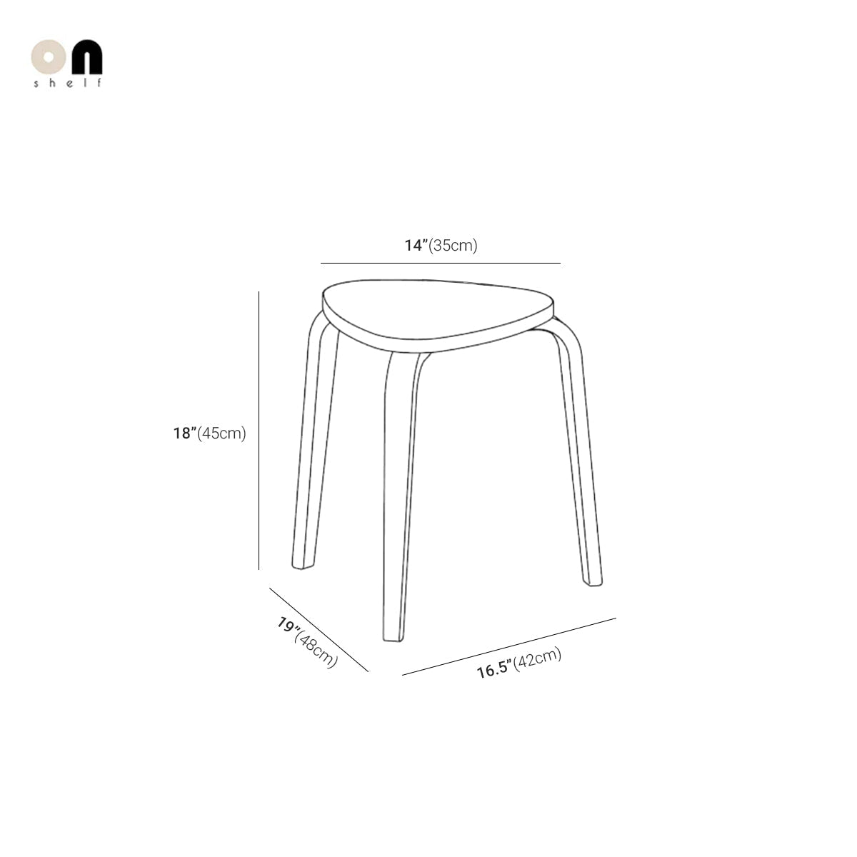 Wooden Triangle Stool - Geometric Natural Wood Furniture