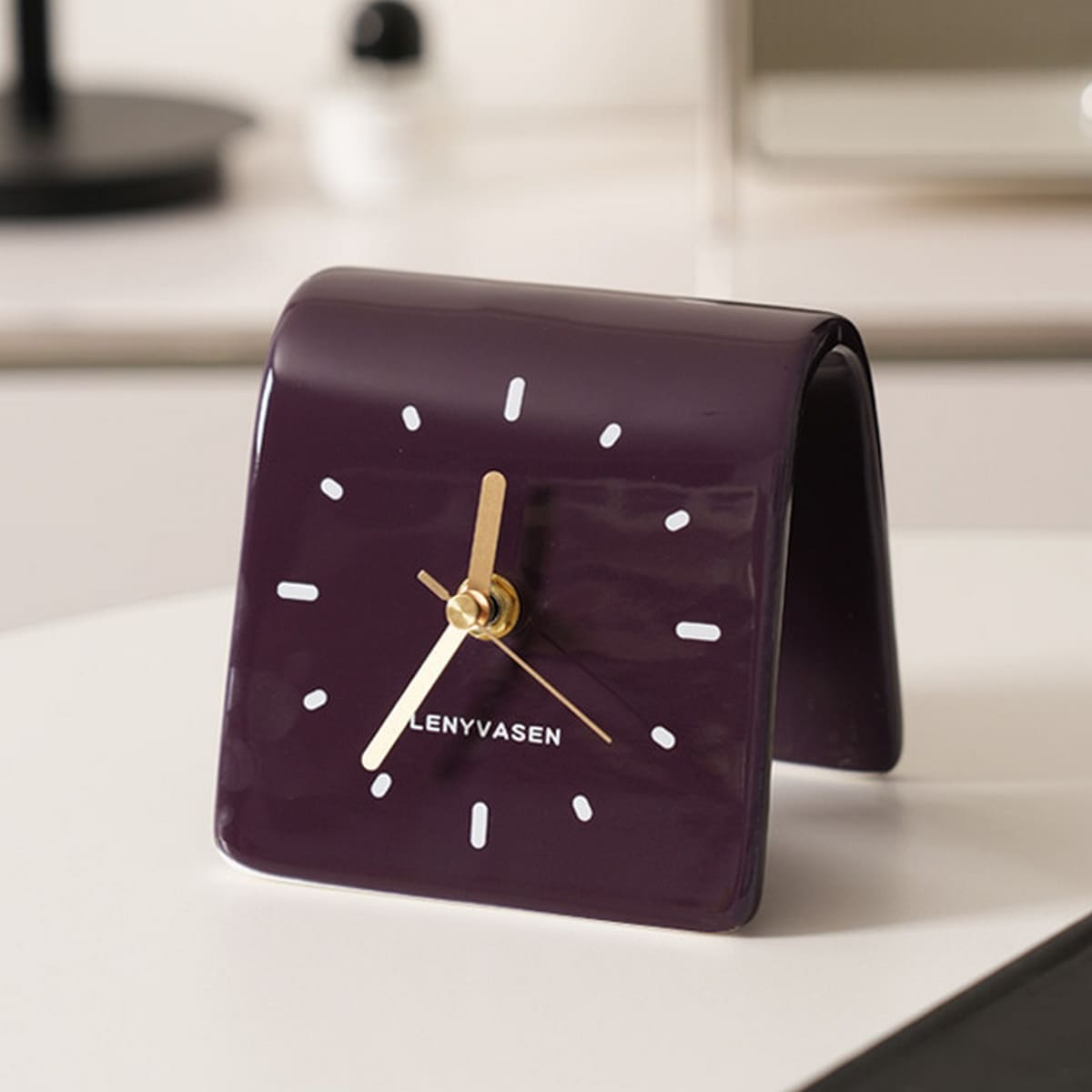 small ceramic desk clock contemporary design
