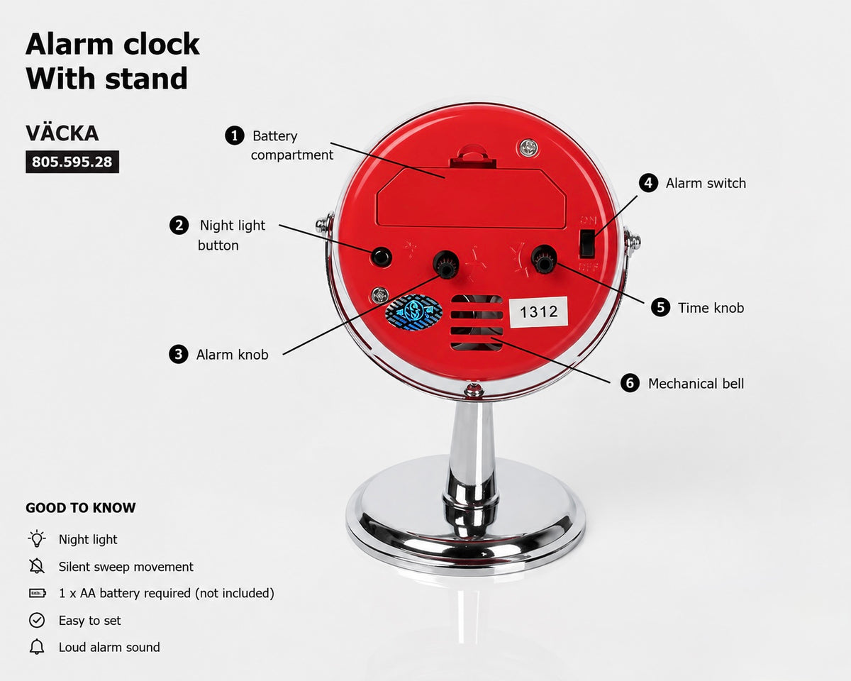 small metal alarm clock for bedroom
